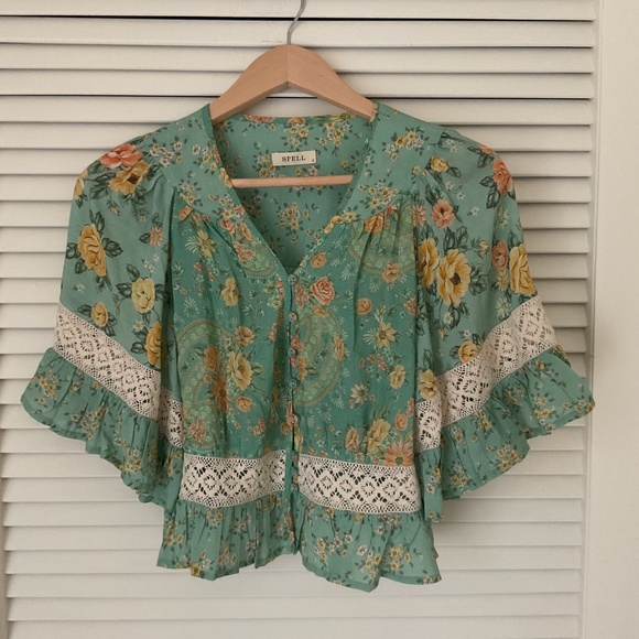 Spell Melody cropped floral top Small - Picture 3 of 5